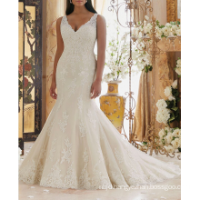 Alibaba Sexy Appliqued Trumpet Long Train Africa Wedding Dress